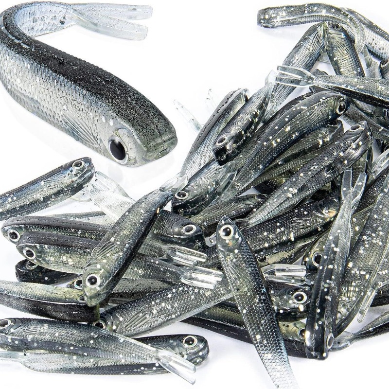 Fishing Lure Soft Plastic - 10/20/30 Adet Bölünmüş Kuyruklu Minnow Yumuşak