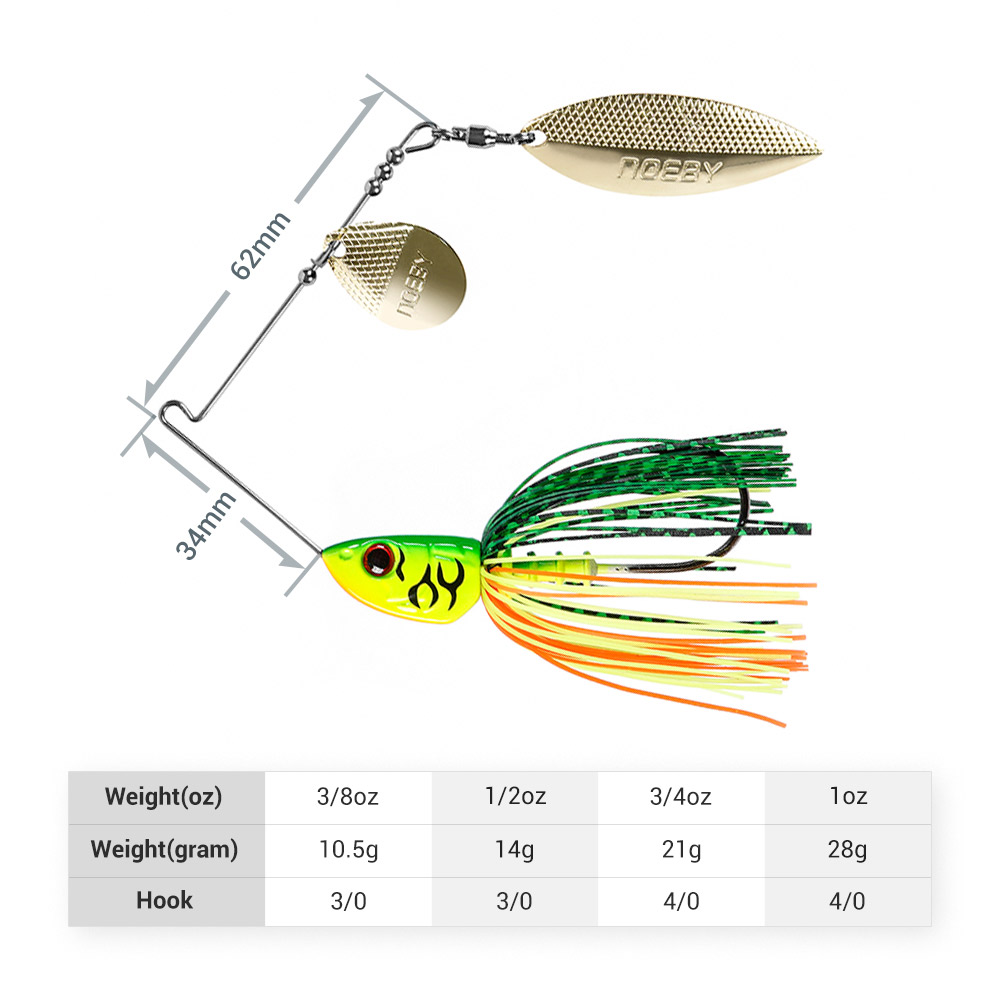 Noeby Spinnerbait 10.5g 14g 21 - Fishing Lure Spinner incelemesi ve fiyatı